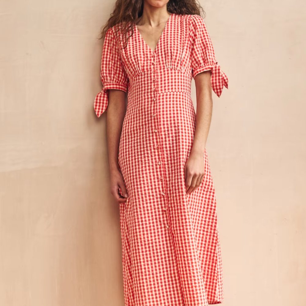 Marks&Spencer Pure Cotton V-Neck MidiTea-Dress